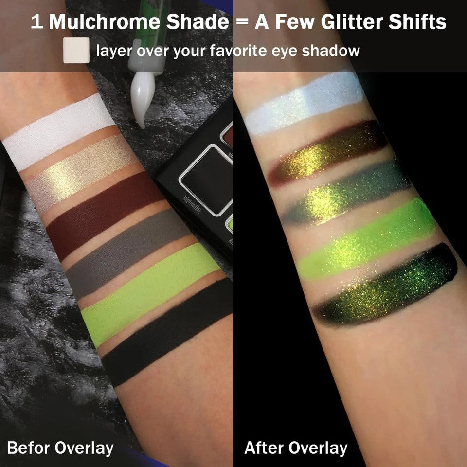 Smokey Green Eyeshadow Palette - Cyber Goth Makeup with 6 Pigmented Shades