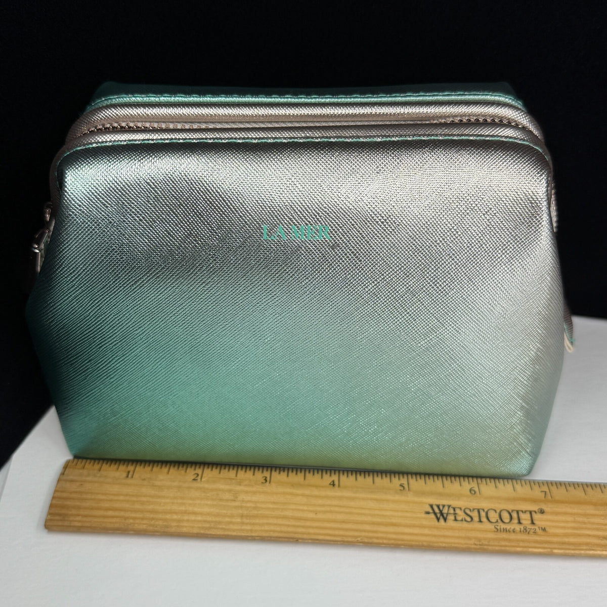 Double Shade Travel Cosmetic Pouch - Compact & Shiny Makeup Organizer