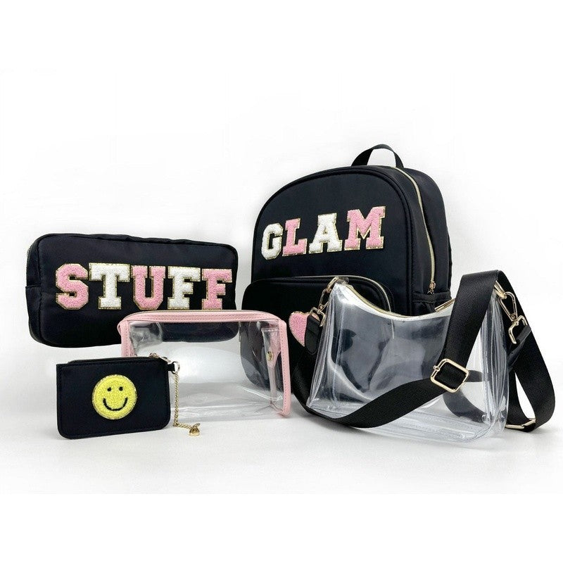 Medium Black Zippered Nylon Storage Bag - Customizable Organizer