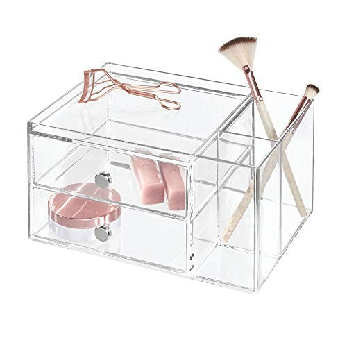 Plastic Vanity Organizer Set with 3 Drawers for Cosmetics & Office Storage