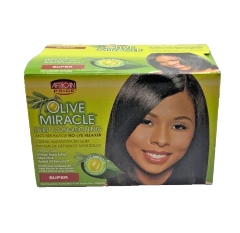 African Pride Olive Miracle Deep Conditioning Anti-Breakage Hair Relaxer Super