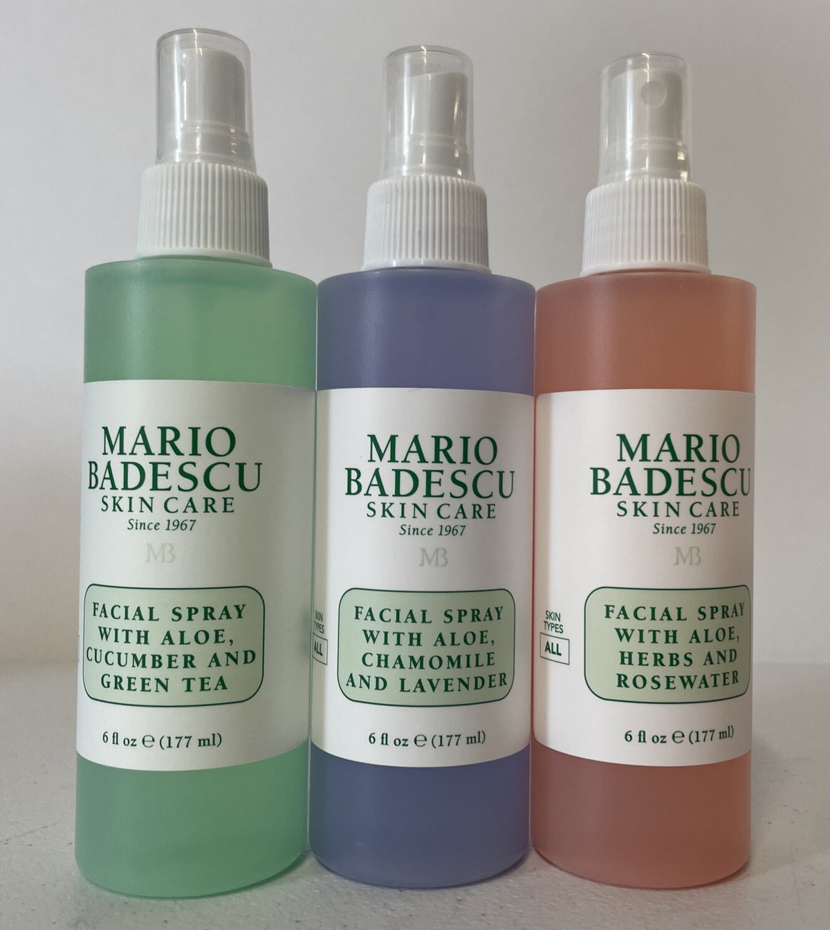 3 Pack Facial Sprays with Aloe Cucumber Rosewater Lavender 6oz - Cooling Skincare Set