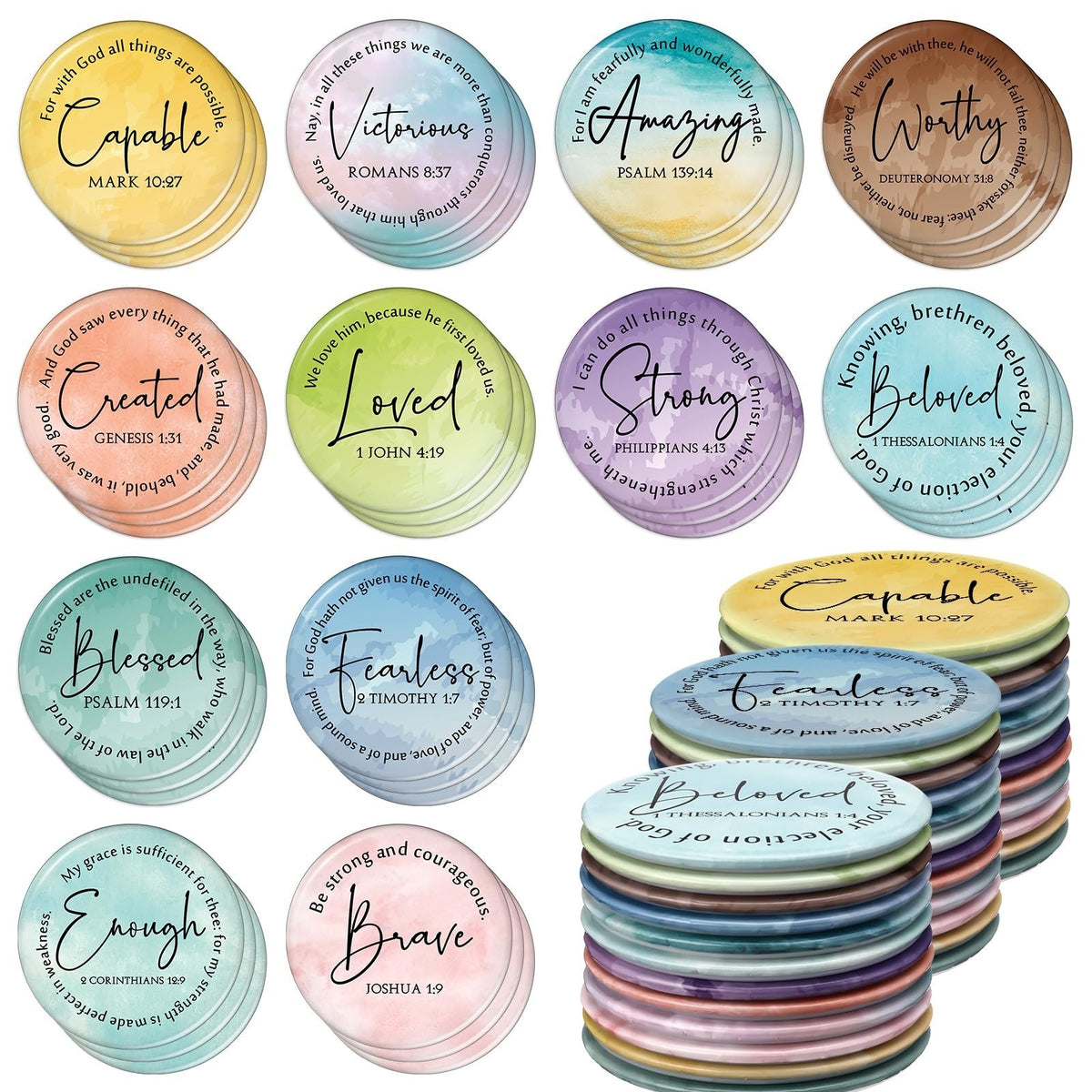 Mini Christian Gift Mirror Set - Inspirational Bible Verse Compact Mirrors for Women, Bulk Assorted Designs