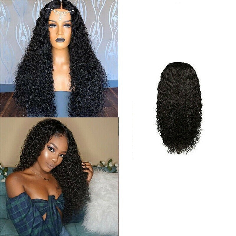 18-Inch Human Hair Lace Front Wigs for Women Long Curly Wavy Brazilian Hair
