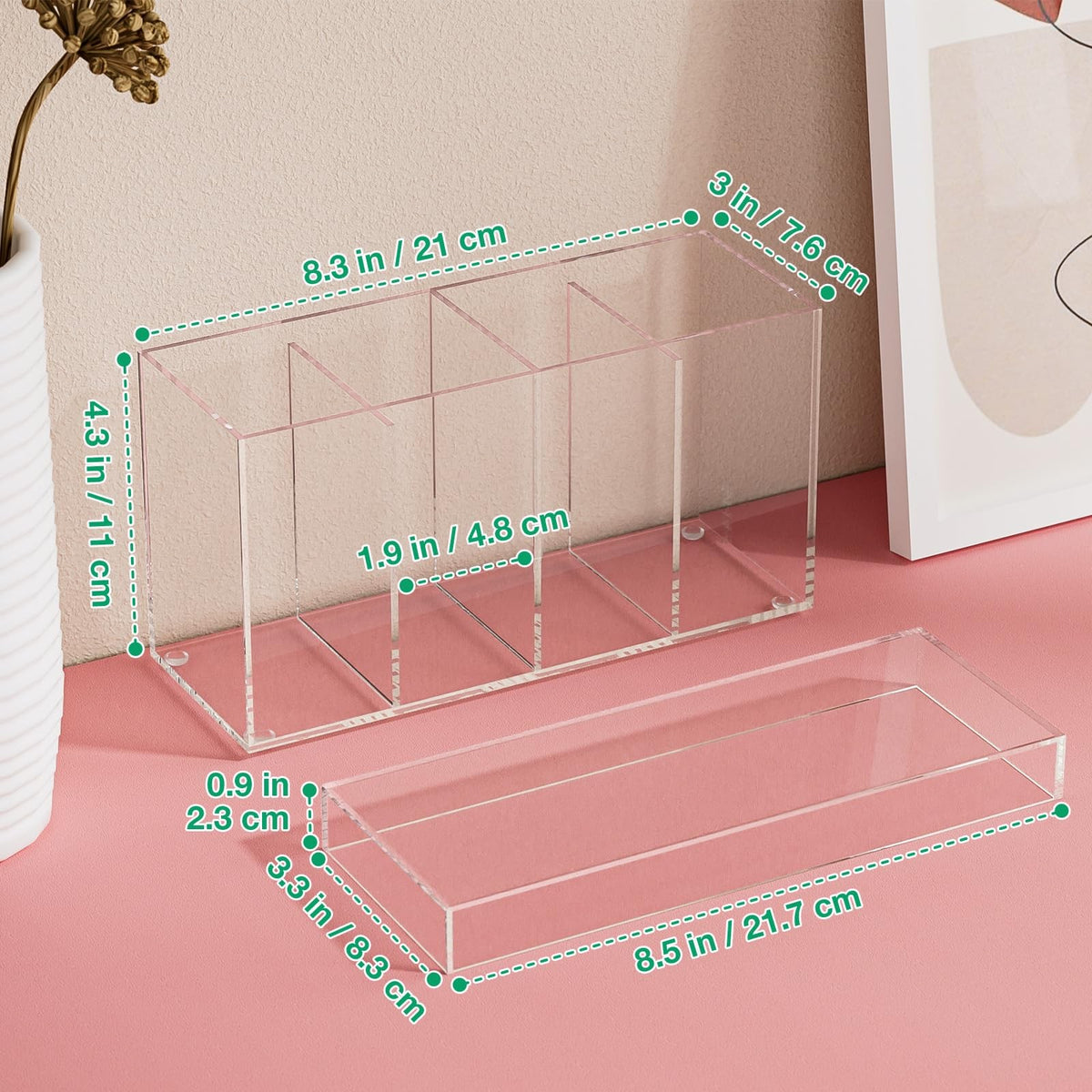 Acrylic Lash Extension Organizer Box with Lid - Eyelash Supplies Storage Container