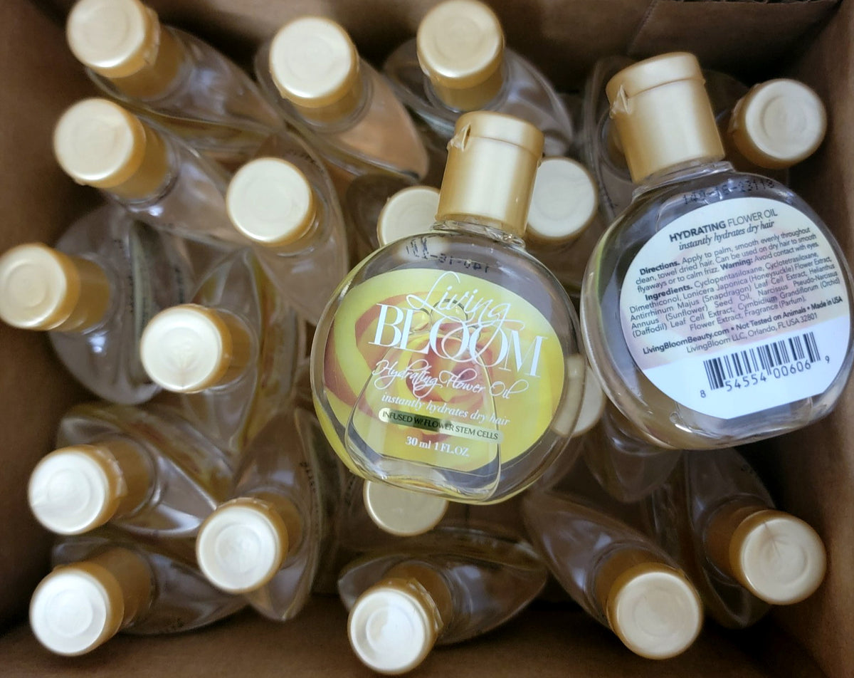 Hydrating Flower Oil for Hair - 24 Pack, 1 fl oz | Moisturizing Hair Treatment with Stem Cell Infusion