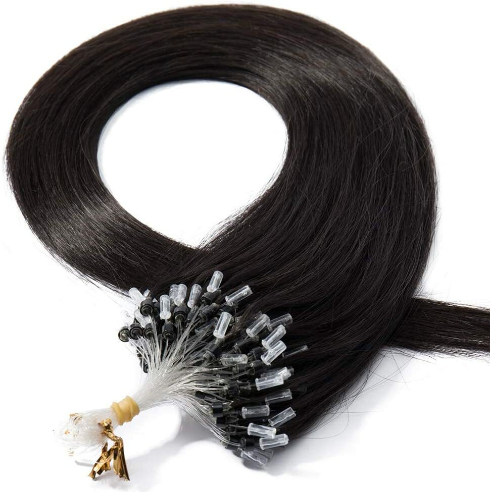 Micro Ring Loop Beads Tip Link Hair Extensions - 100% Remy Human Hair, Straight