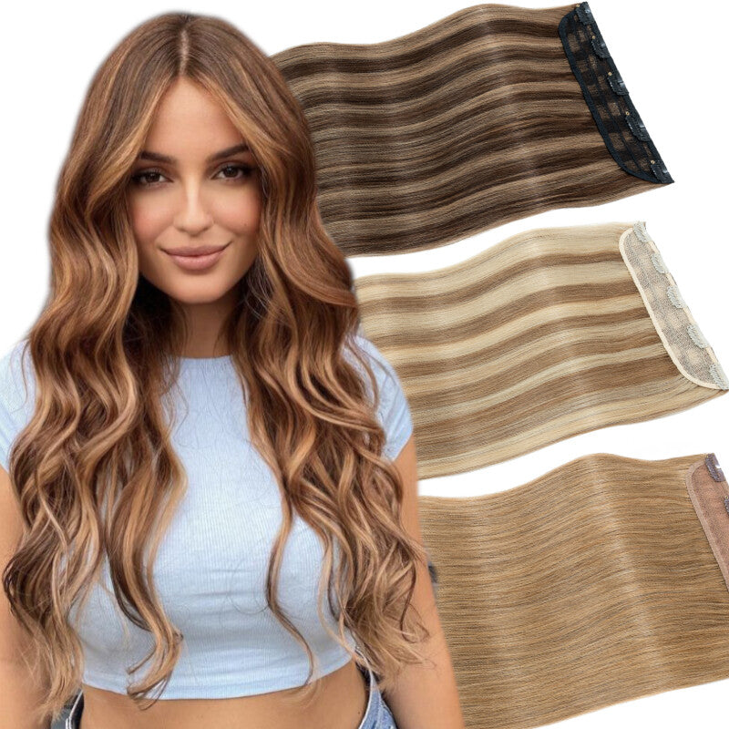 Remy Human Hair Extensions Clip-In Full Head Thick Highlight Options