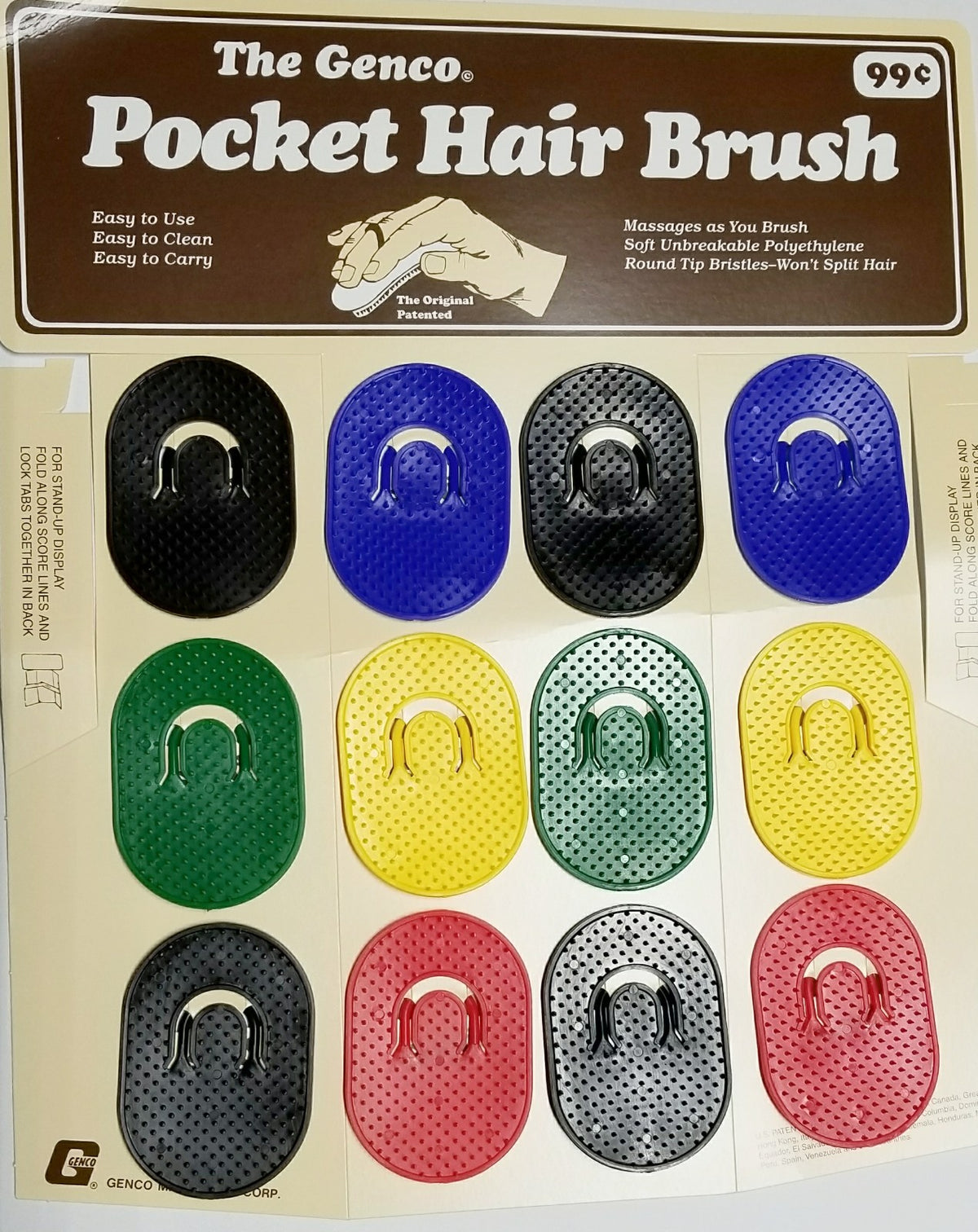 Pocket Hair Brush Comb Set - Assorted Colors, Compact & Unbreakable