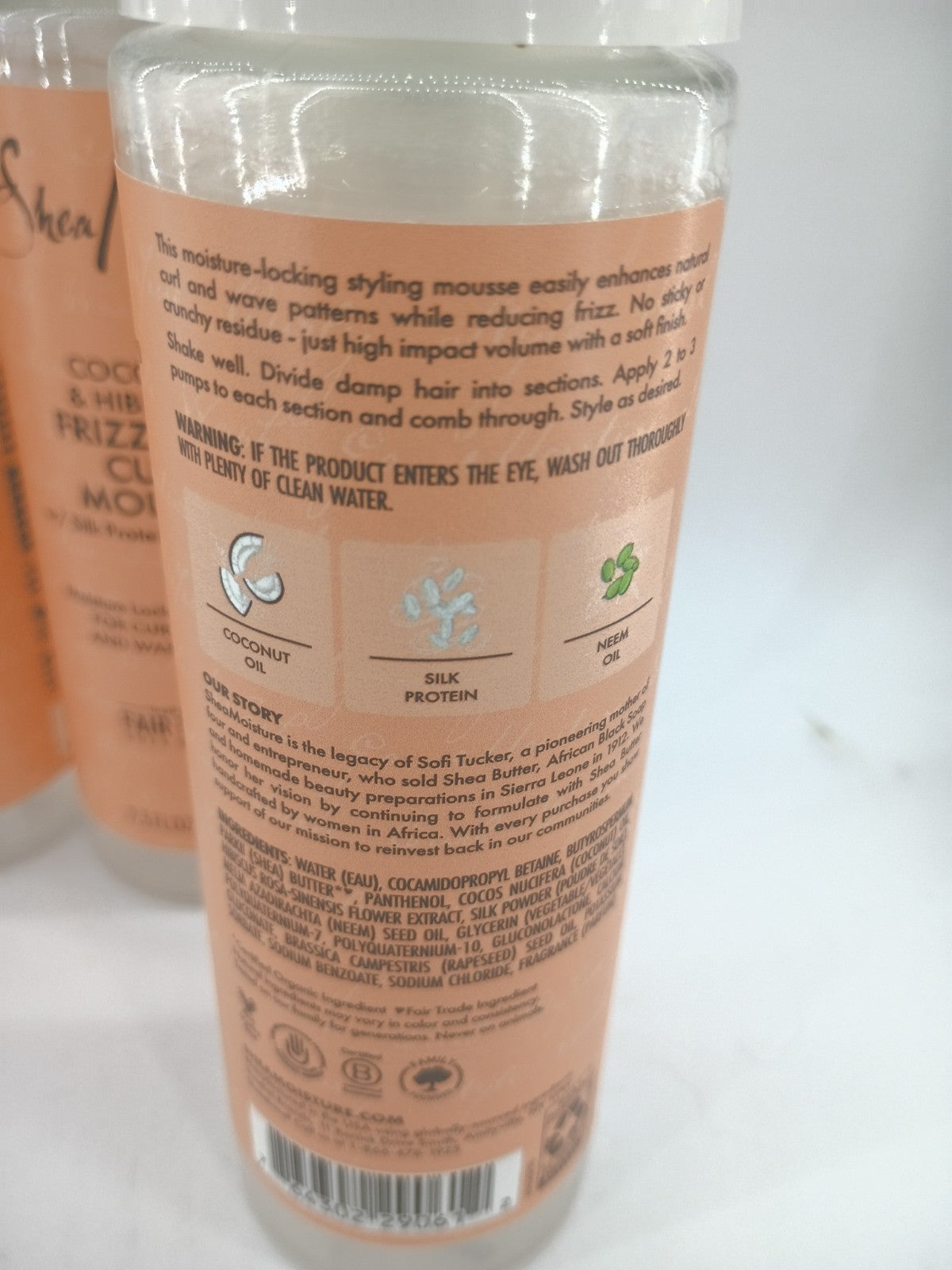 Shea Moisture Curl Mousse - Frizz-Free Coconut Hibiscus, 7.5 oz, Pack of 3