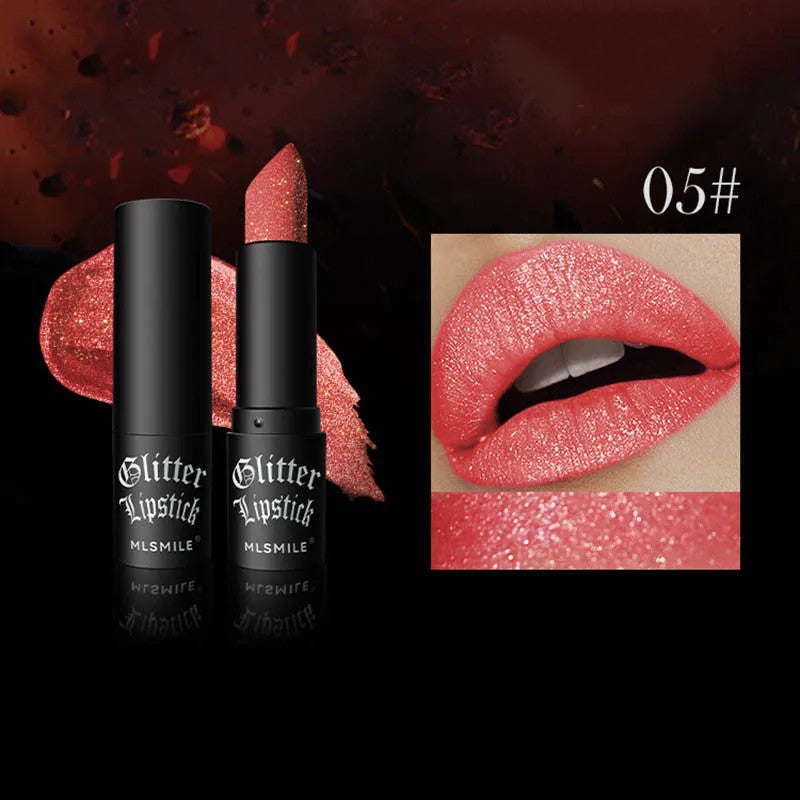Waterproof Long-Lasting Diamond Pearlescent Lipstick - Metallic Lip Makeup