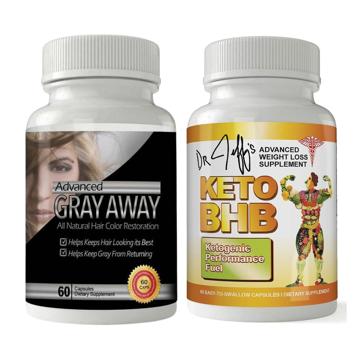 Anti-Gray Hair & Keto BHB Weight Loss Supplement Capsules