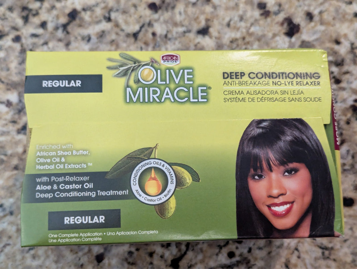 African Pride Olive Miracle Anti-Breakage Hair Relaxer Regular - No Lye