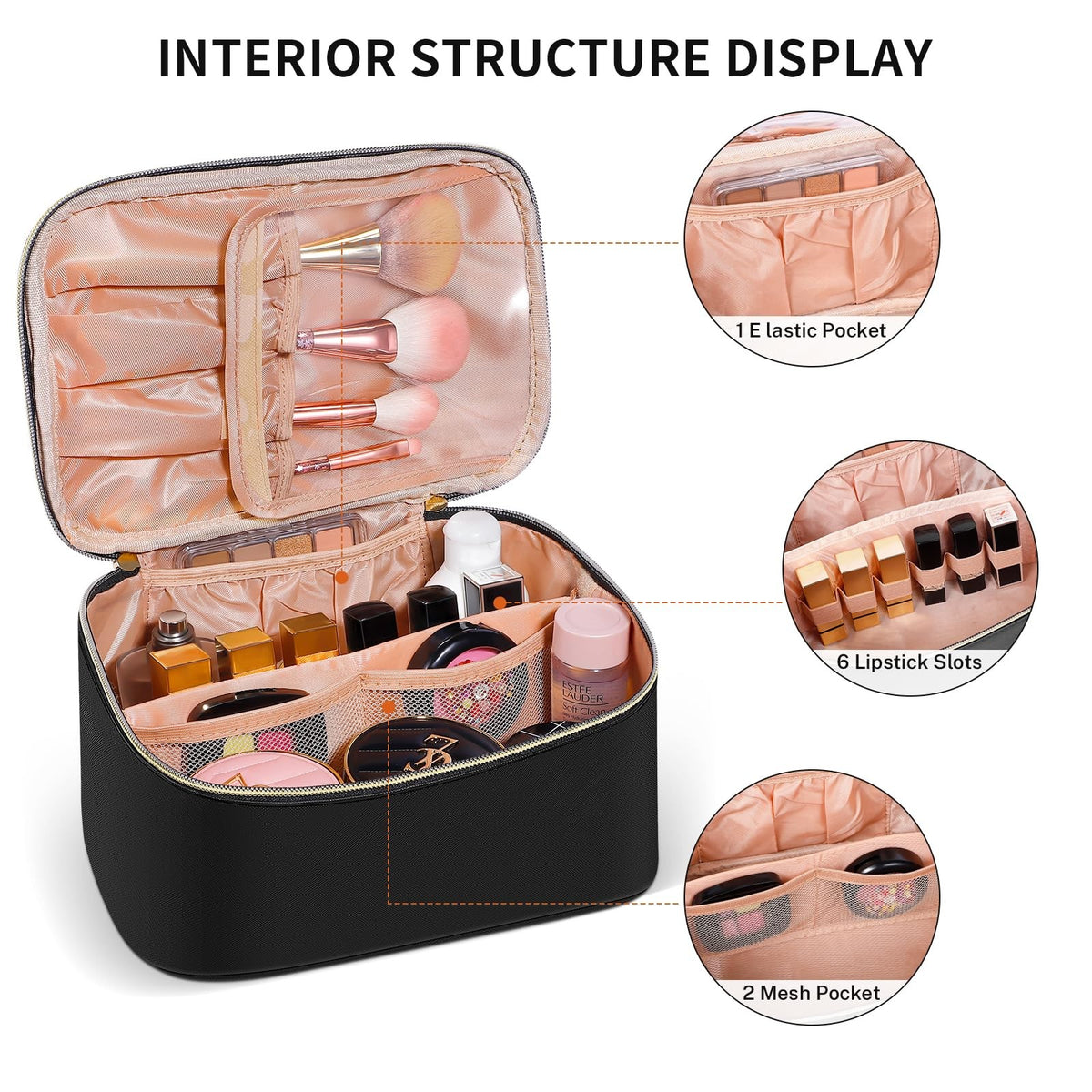 Large Capacity Travel Makeup Bag Waterproof Cosmetic Organizer for Women