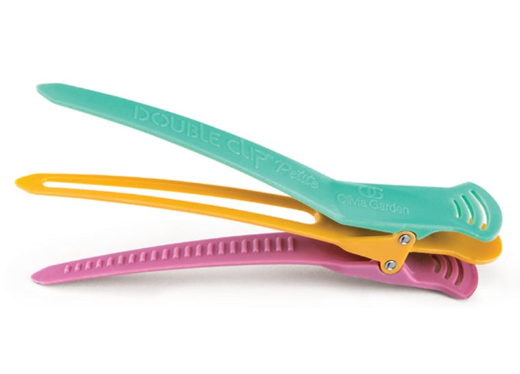 OLIVIA GARDEN Double Clip Petite 4 Clips Per Pack Antibacterial