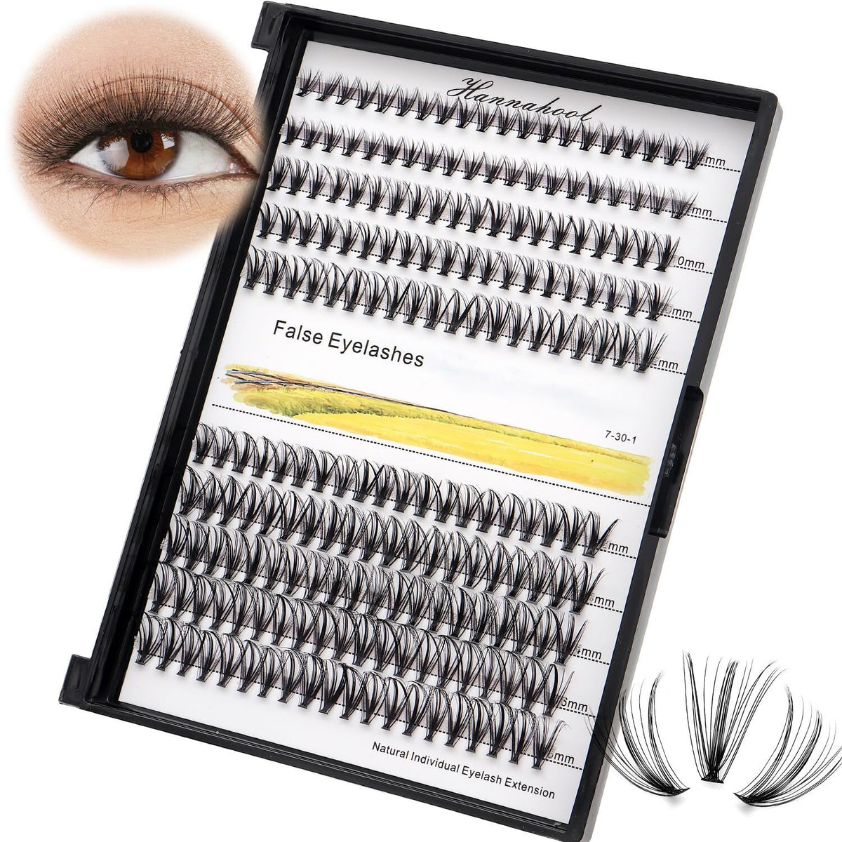 Natural 3D Mink False Eyelashes Individual Strips - Handmade, Light & Soft
