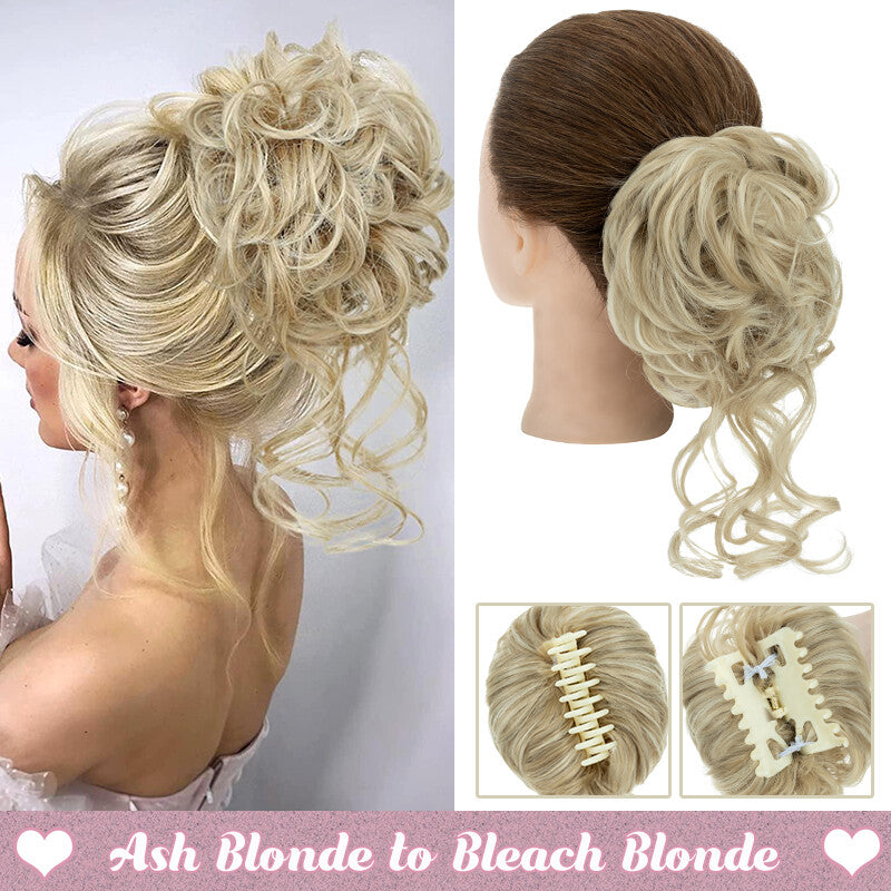 Messy Bun Claw Hair Clip Extensions - Curly Thick Updo Accessory