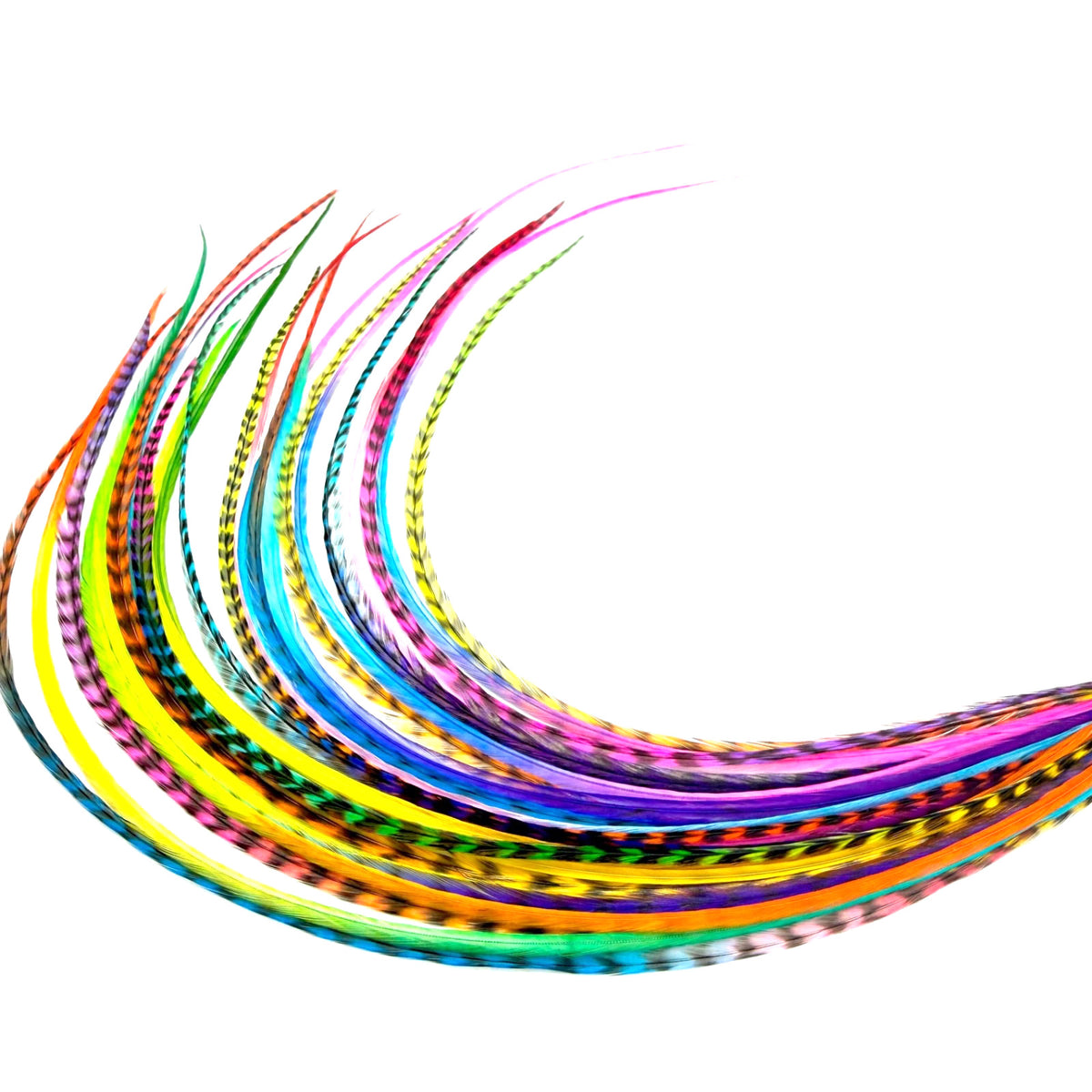 Feather Hair Extensions Kit - 21 Piece Salon Grade Clip-In Extensions in Multiple Colors