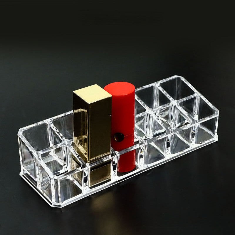 Acrylic Lipstick Organizer 12-Grid Desktop Makeup Storage Display