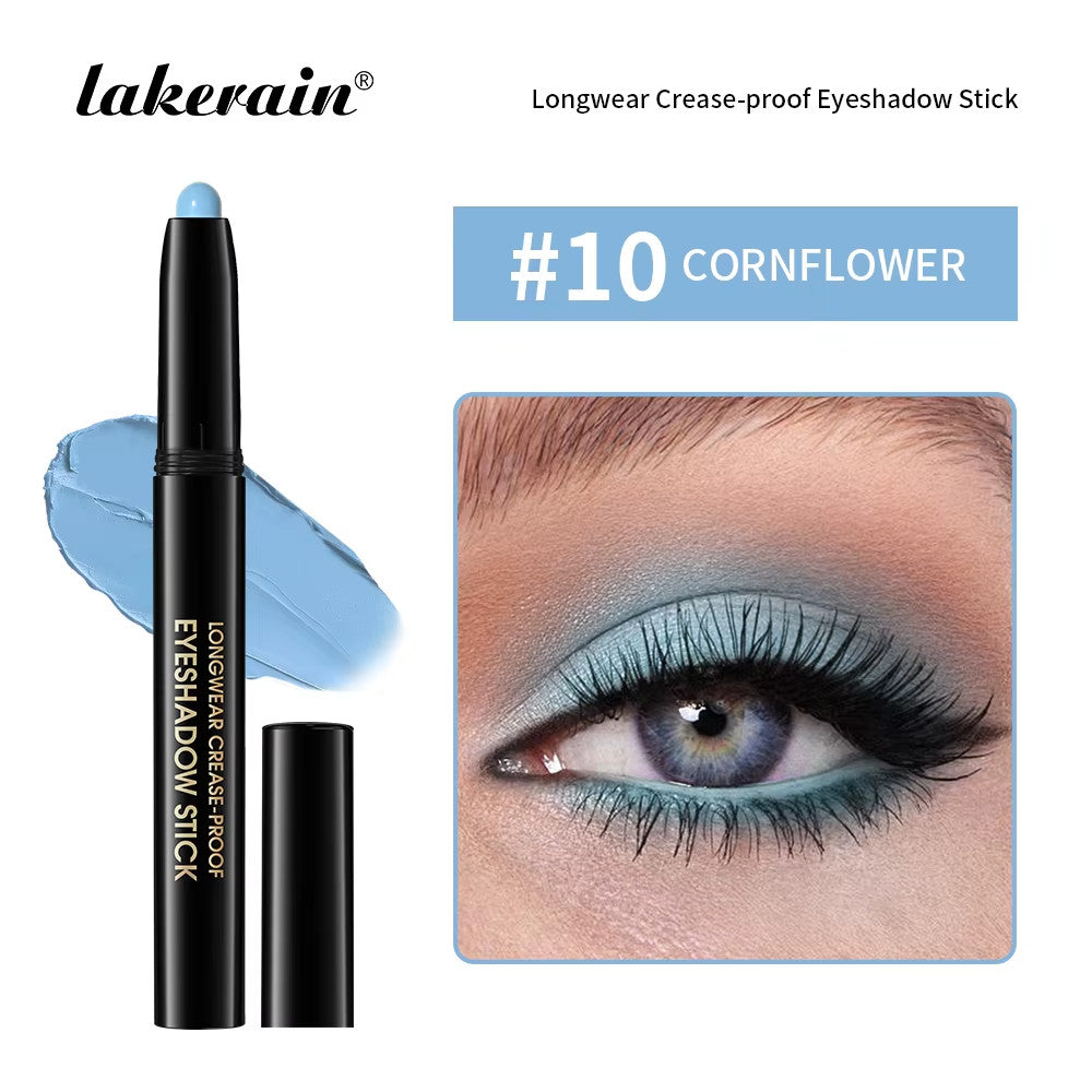 Longwear Waterproof Eyeshadow Stick with Shimmer & Matte Finishes - Crease-Proof, 12 Color Options