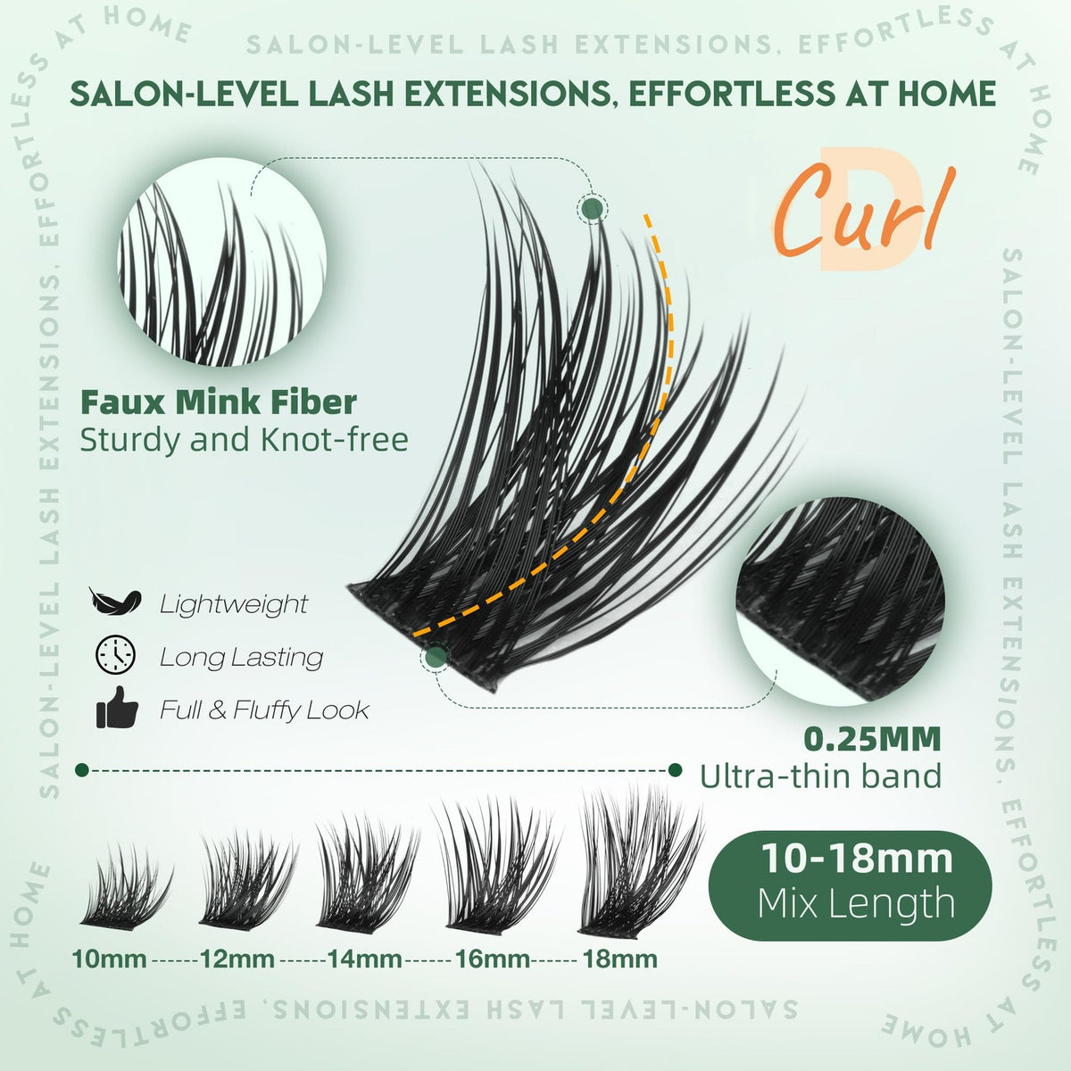 Wispy D Curl Lash Clusters 144 Count - Fluffy Faux Mink Eyelash Extensions