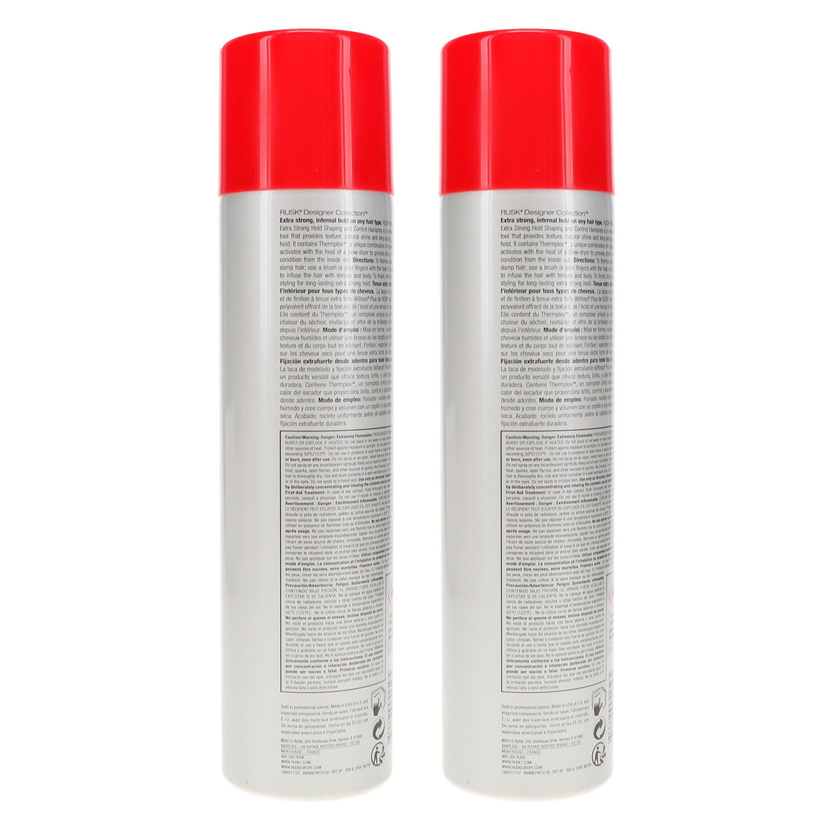 Rusk W8less Plus Extra Strong Hairspray 10 oz - 2 Pack, Long-Lasting Hold