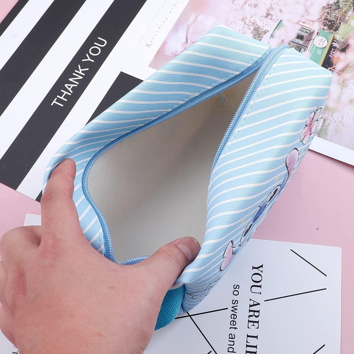 Large Capacity Cartoon Cosmetic Bag for Travel and Makeup