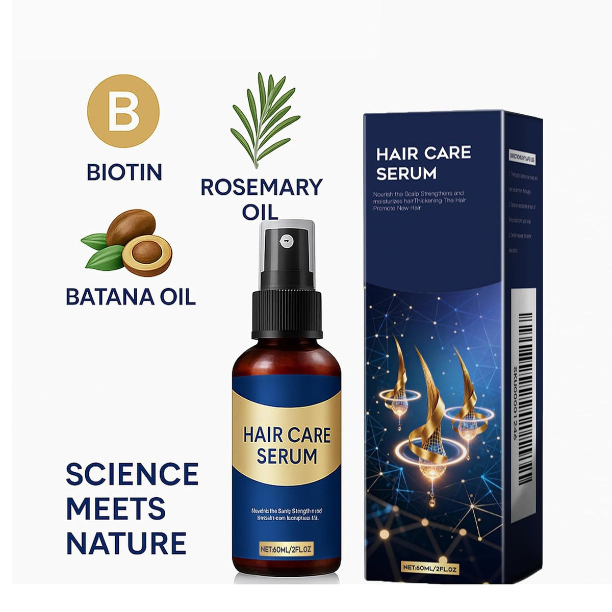 Rosemary Oil Hair Growth Serum with Biotin & Black Castor