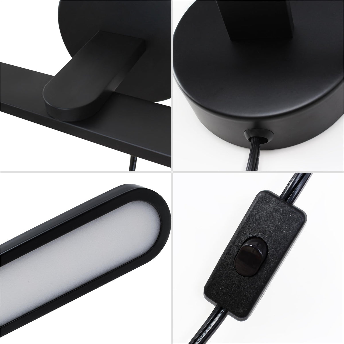 16-Inch Matte Black Bathroom Vanity Light LED Wall Sconce