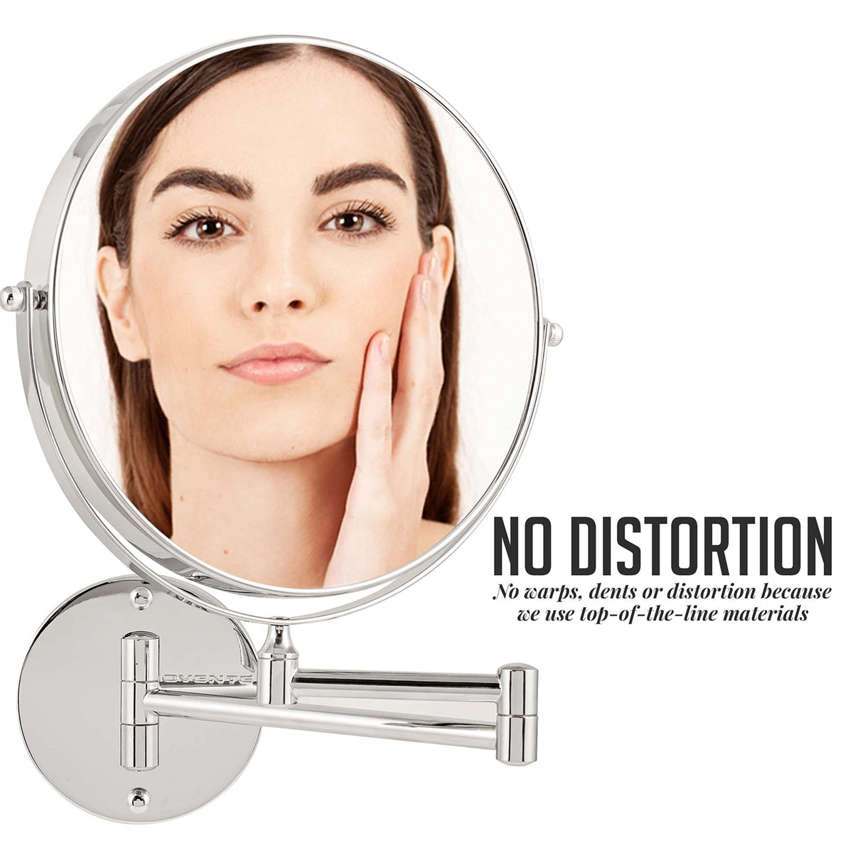 Wall Mount Makeup Mirror 9 Inch with 1X & 10X Magnification, Adjustable Swivel
