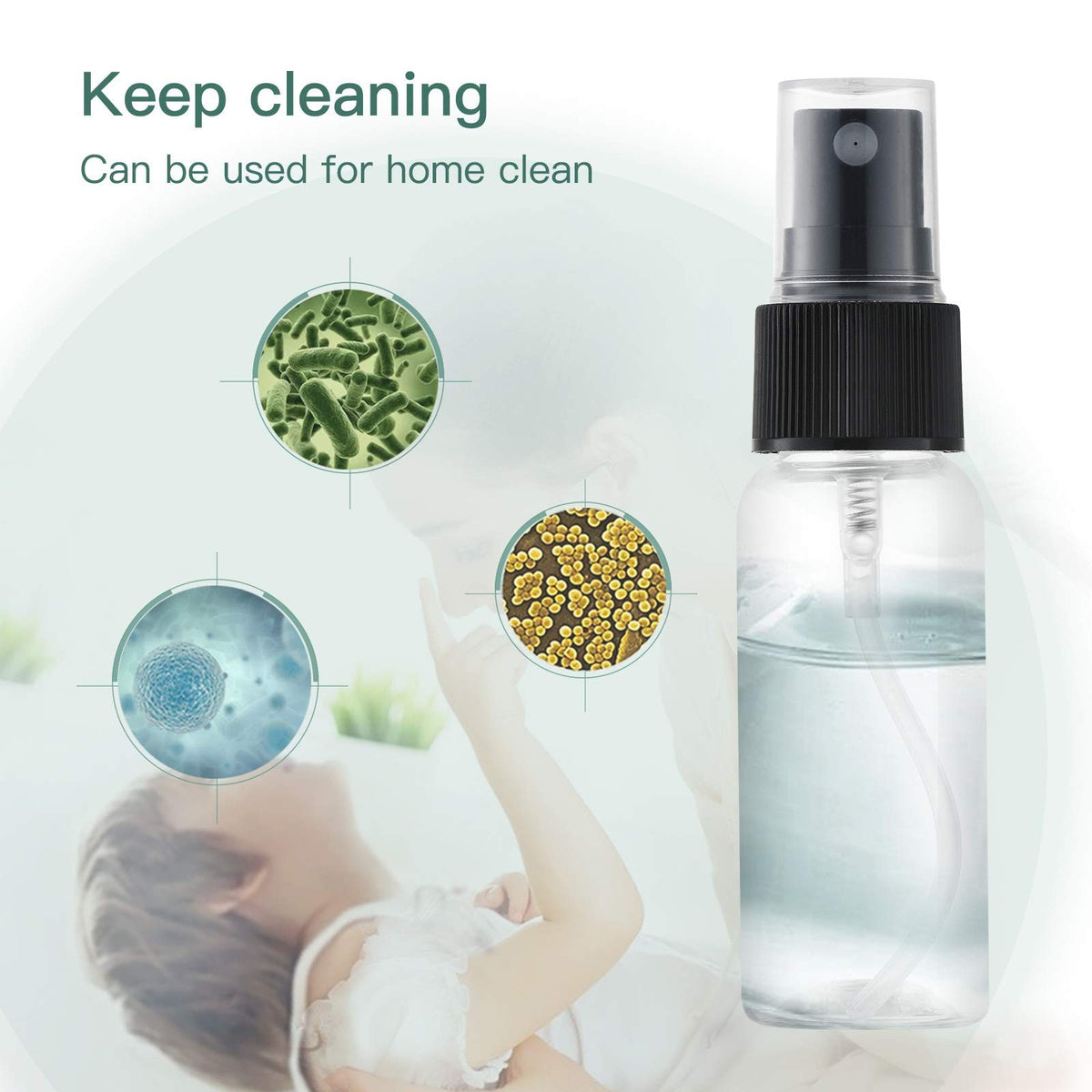 Mini Plastic Spray Bottles 1oz Travel Set - Clear, 12 Pack