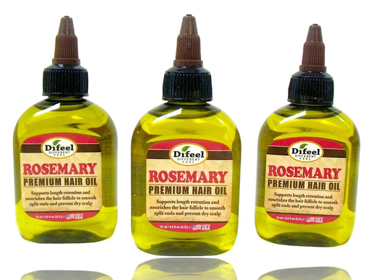 Hair Oil - Rosemary Premium Nourishing Treatment, Alcohol-Free, 2.5oz, Pack of 3