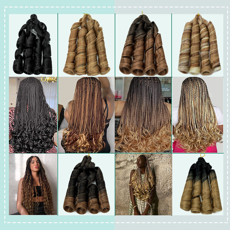 Curly Braiding Hair 24" Wave French Curls Synthetic Extensions