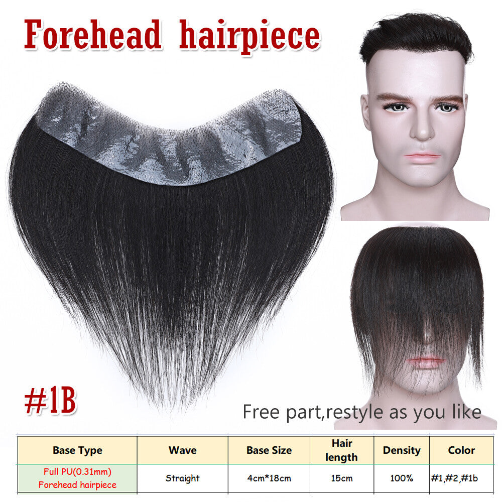 Men's Hair Replacement System Toupee Human Hair Skin V Loop - Natural-Looking Hairpiece
