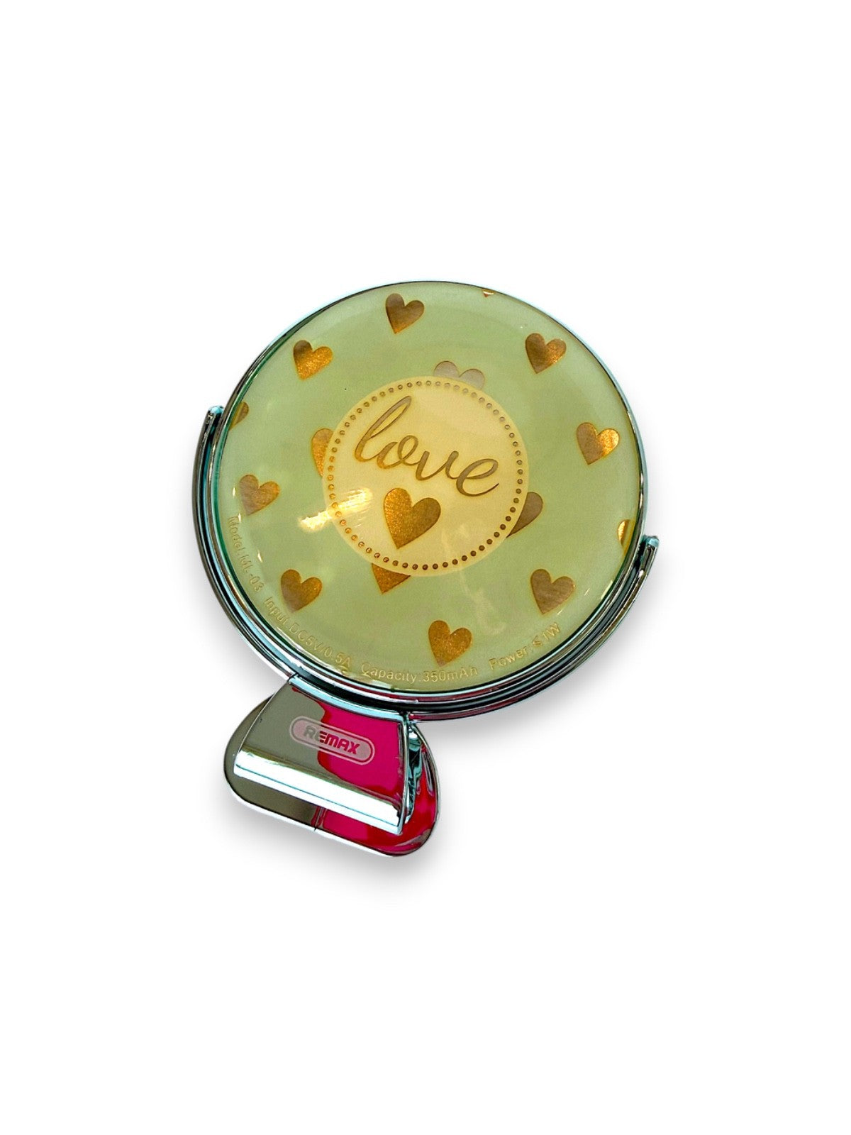 Rechargeable LED Makeup Mirror with Selfie Light & Stand - Compact Travel Mirror