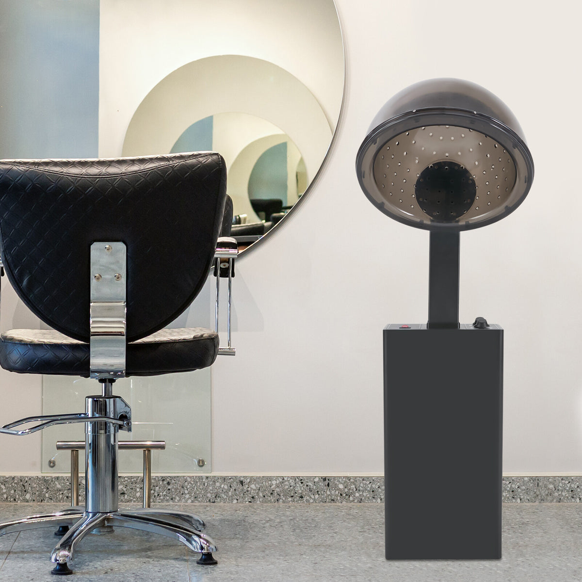 Professional Hooded Stand Up Hair Dryer with Adjustable Temperature and Timer