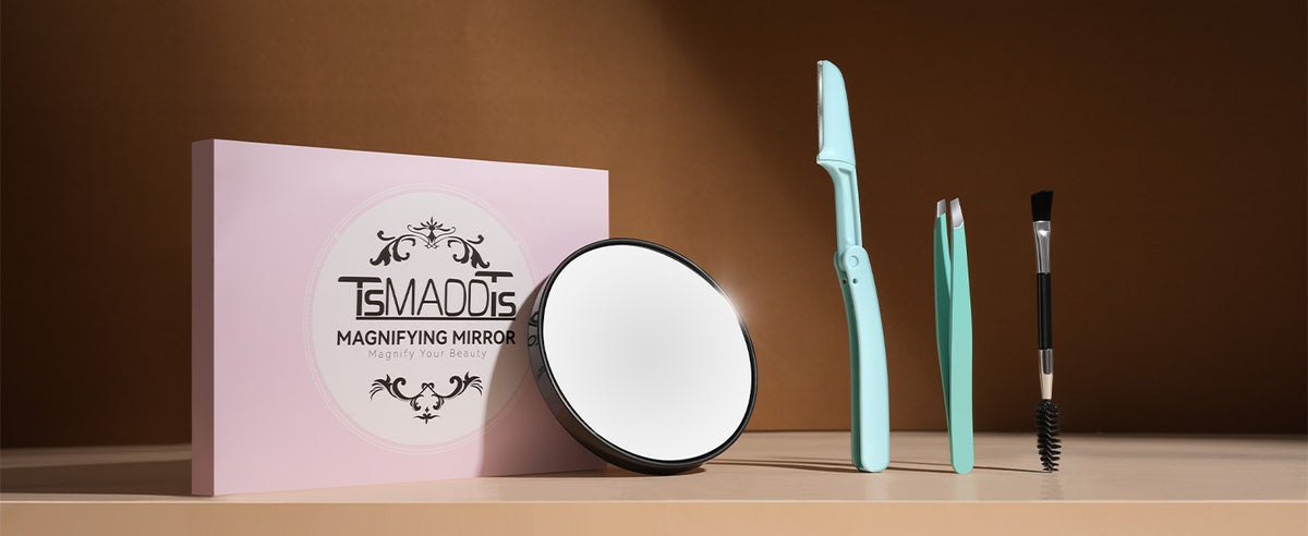20X Magnifying Travel Mirror with Suction Cups - Small Vanity Mirror for Makeup & Grooming