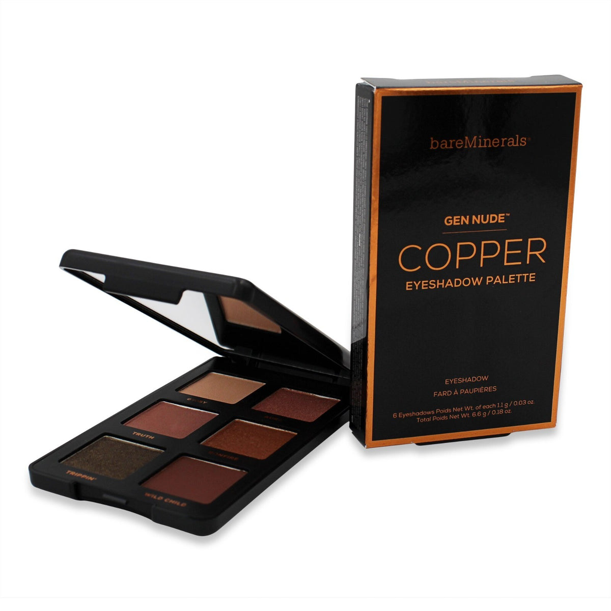 Mineral Eyeshadow Palette Copper - Long Lasting, Highly Pigmented, 6.6g