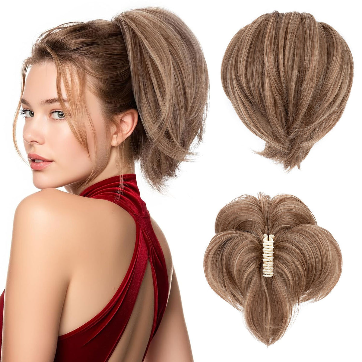 Thick 95G Clip-In Ponytail Hair Extensions - Curly Wavy Natural Look