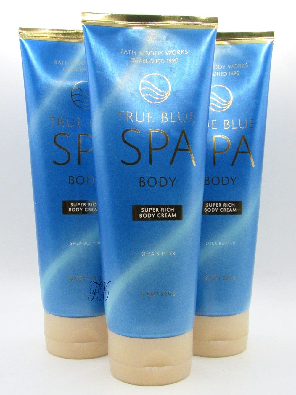 BATH & BODY WORKS TRUE BLUE SPA SUPER RICH CREAM 8 OZ (LOT OF 3 PCS)