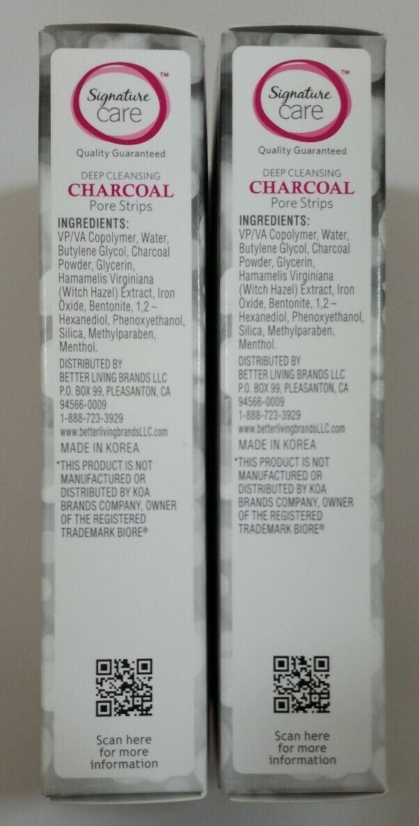 Deep Cleansing Charcoal Pore Strips - 6 Strips per Box, Pack of 2