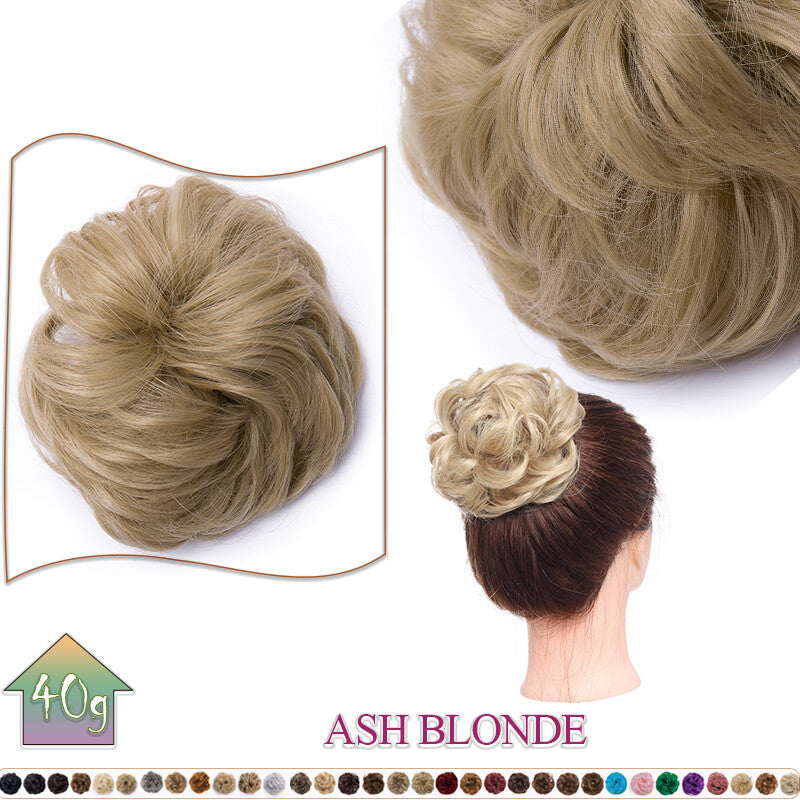 Curly Messy Bun Hair Extension Scrunchie Natural Updo Thick Human Hair