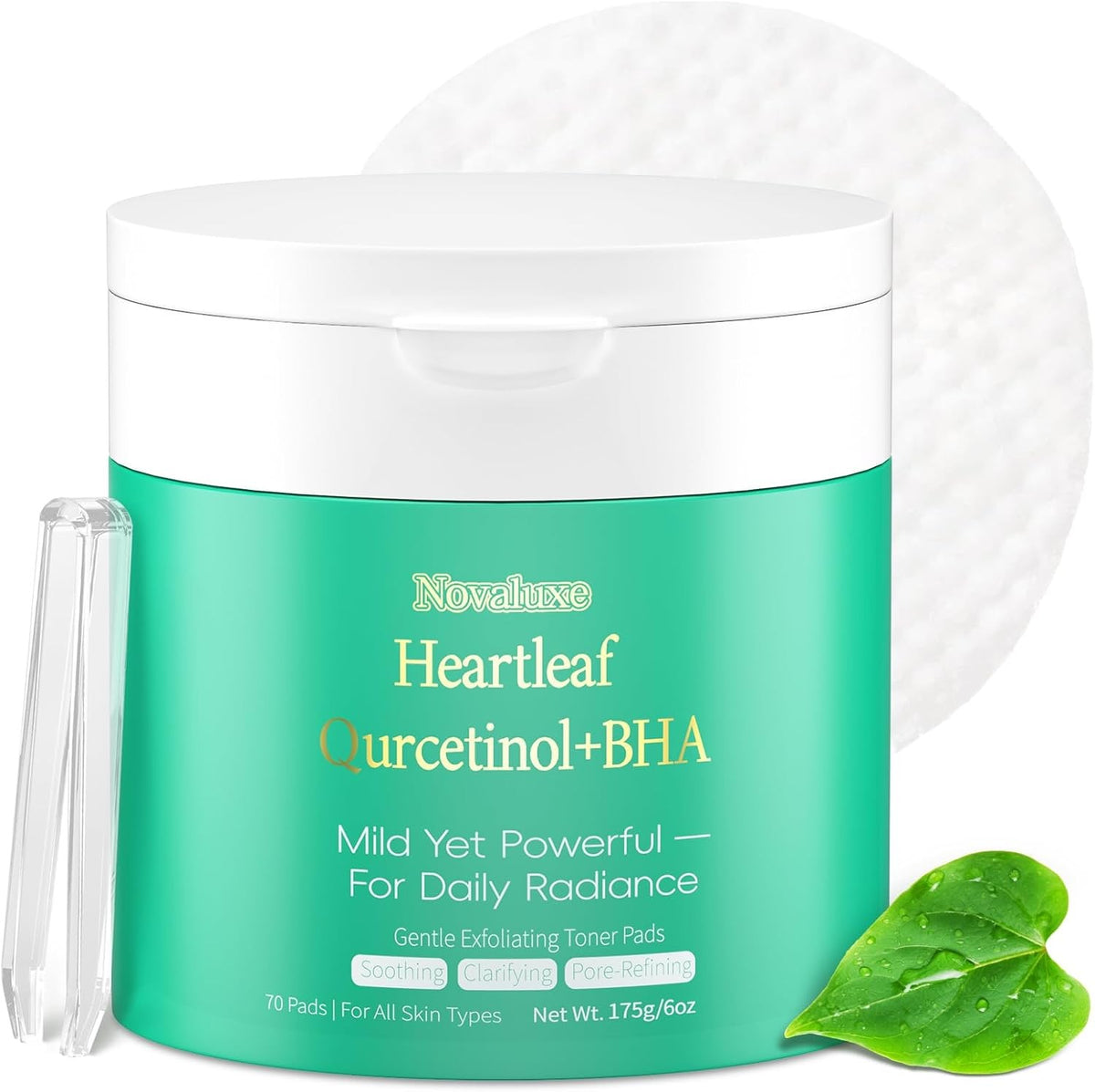 Exfoliating Hydrating Facial Toner Pads with Salicylic Acid & Hyaluronic Acid – 70 Count
