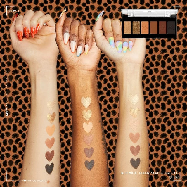 Mini Eyeshadow Palette with 6 Warm & Shimmer Shades - Travel Friendly
