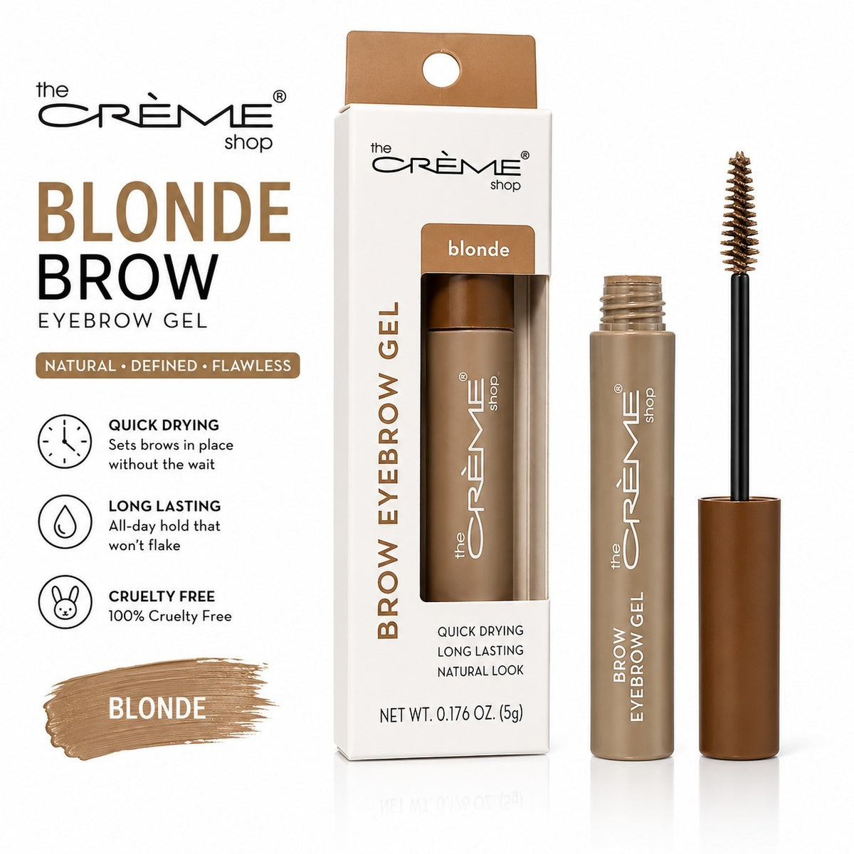 Blonde Brow Gel - Natural Look, Long Lasting Eyebrow Mascara for Fuller Brows
