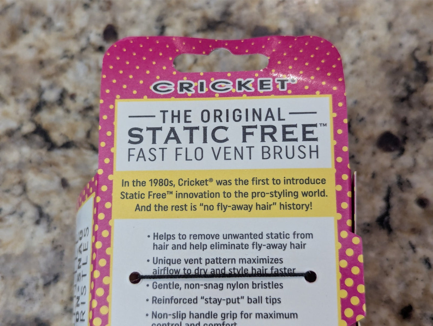 Static Free Vent Hair Brush - Pink, Fast Flo Hair Styling Tool