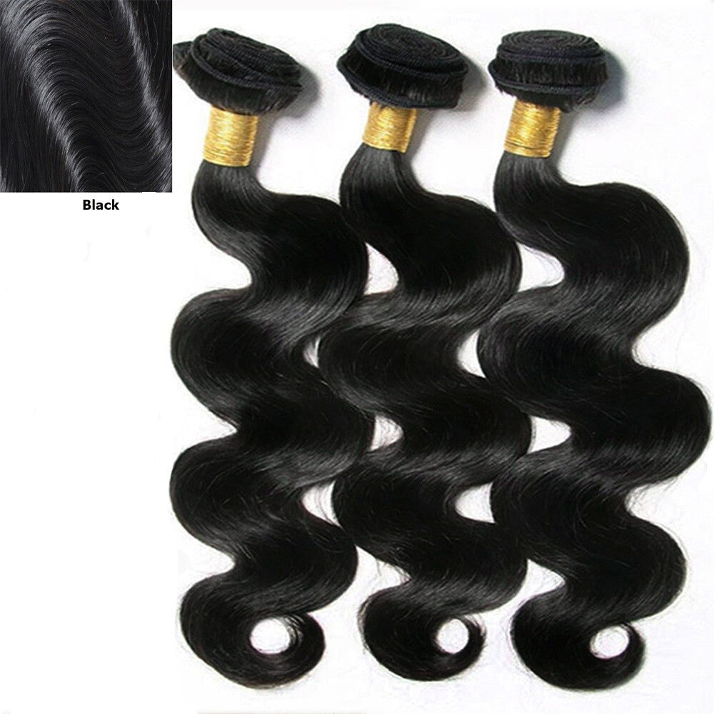 Human Hair Weave Sew-In Bundles - Black Body Wave, 100% Remy Human Hair