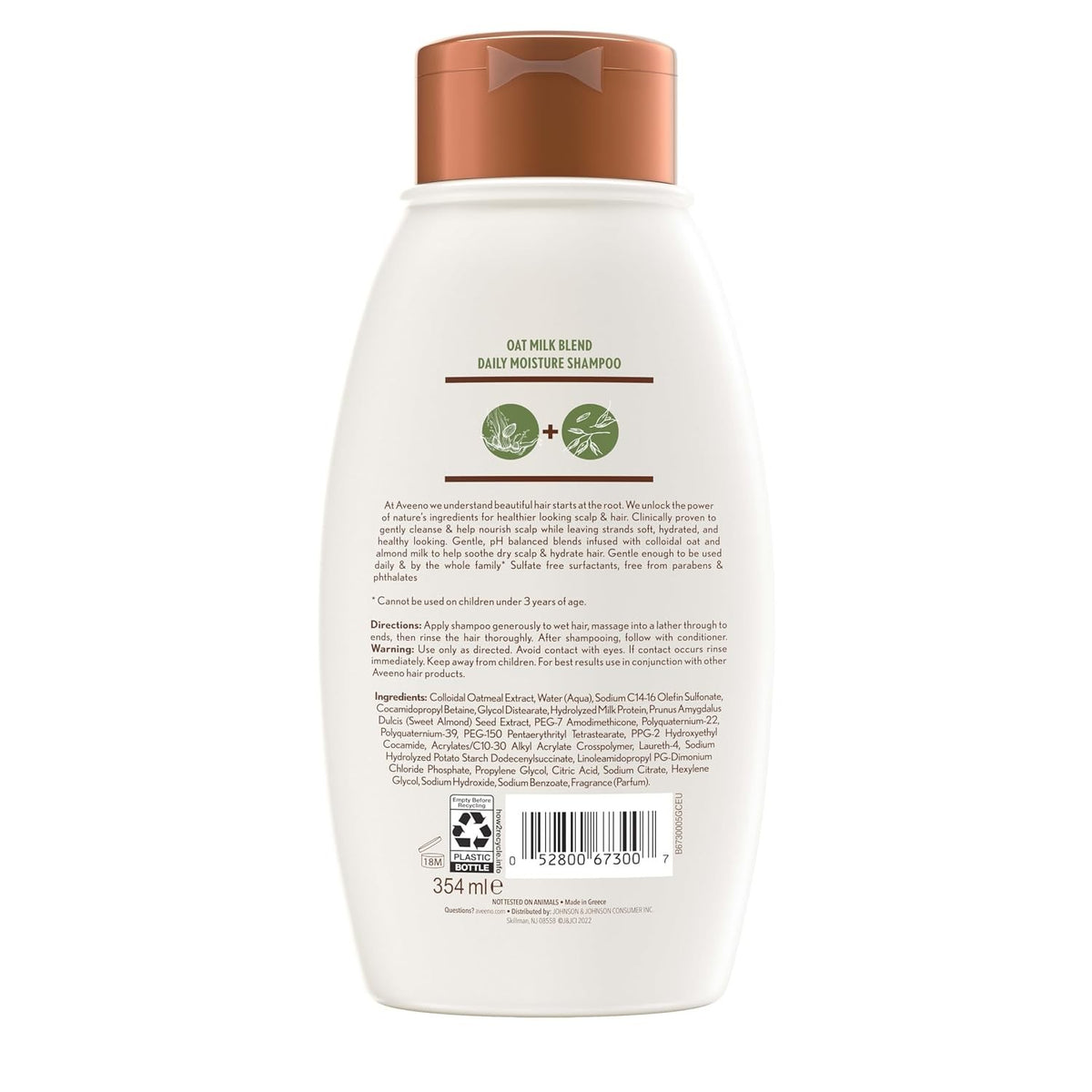 Aveeno Oat Milk & Almond Milk Hydrating Shampoo - Sulfate-Free, 12 fl oz
