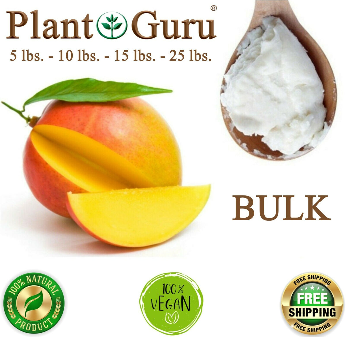 Raw Mango Butter Bulk - 100% Pure Organic Cold Pressed