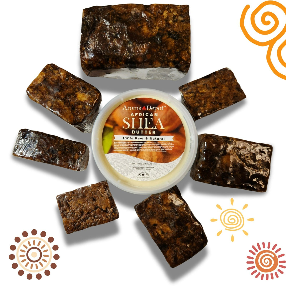 Organic African Black Soap Bar 6oz for Face, Body & Hair - Natural Ghana Soap